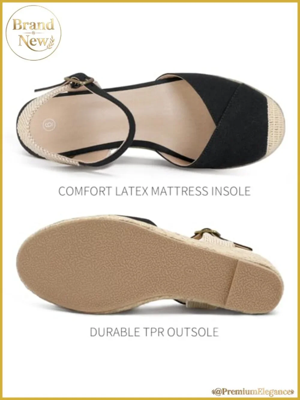 Women's Espadrille Wedge Sandals Closed Toe Platform 2.76